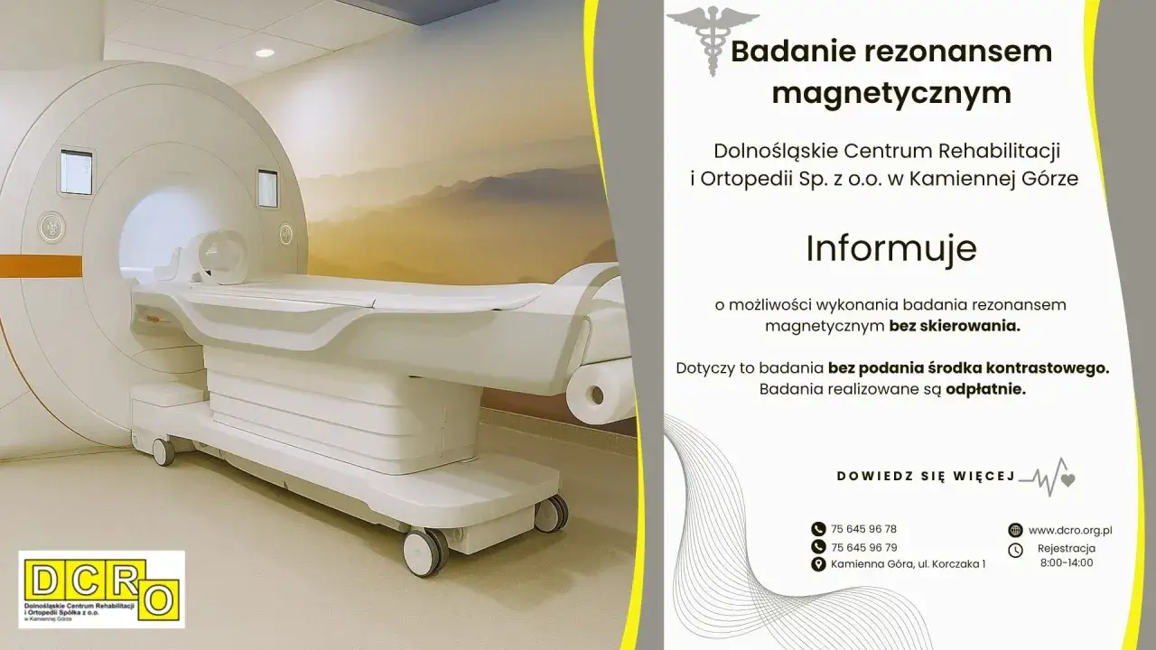 Nowe badanie rezonansem magnetycznym bez skierowania w DCR O. Dowiedz się więcej!