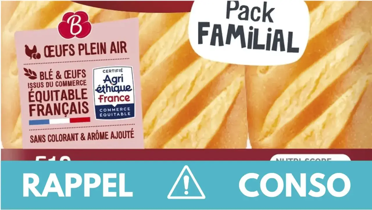 Alerte : rappel de produit pour des œufs plein air, blé & œufs issus du commerce équitable français, sans colorant ni arôme ajouté. Pack familial.