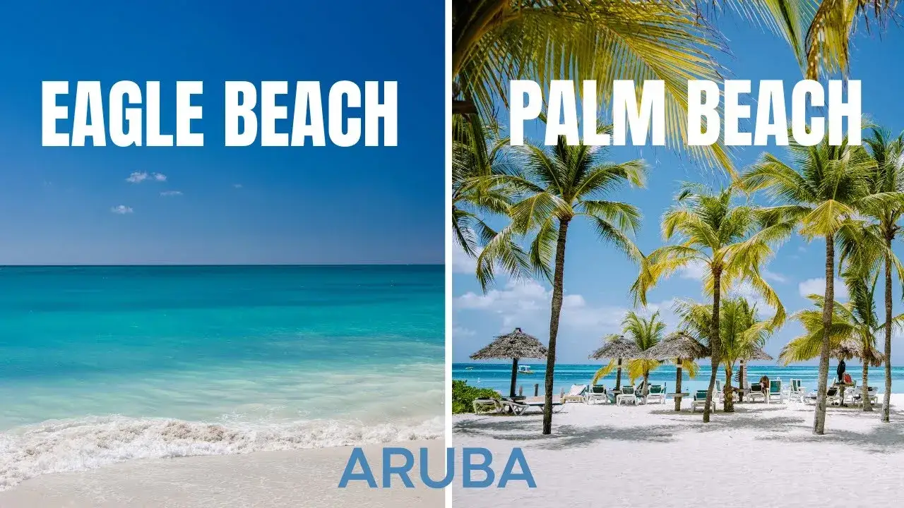 Por&oacute;wnanie Eagle Beach i Palm Beach Aruba