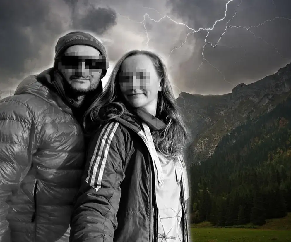 Ratownik GOPR w burzy w górach
