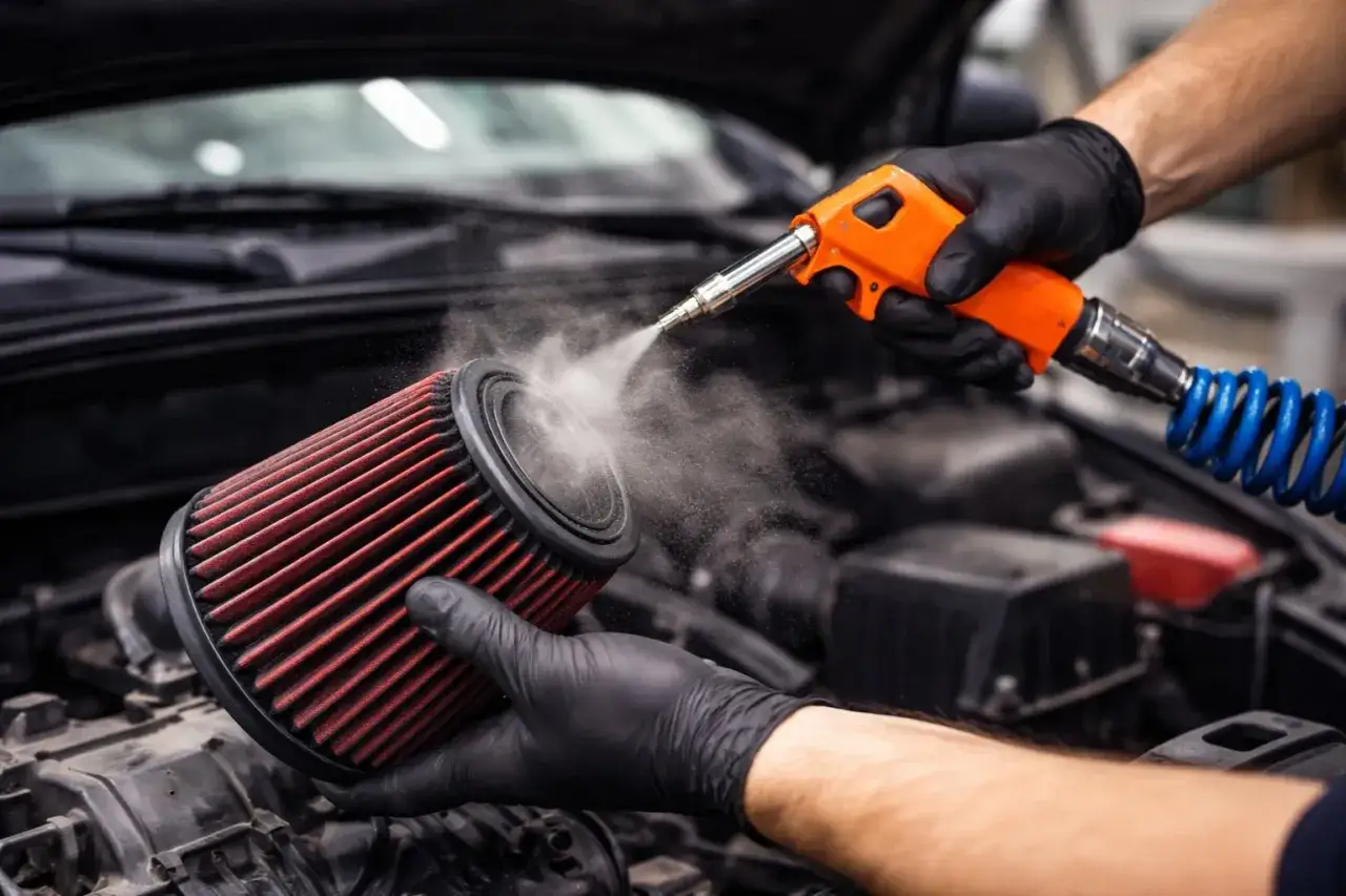 Maintenez votre moteur en bonne santé : découvrez comment nettoyer un filtre à air avec un pistolet à air comprimé.
