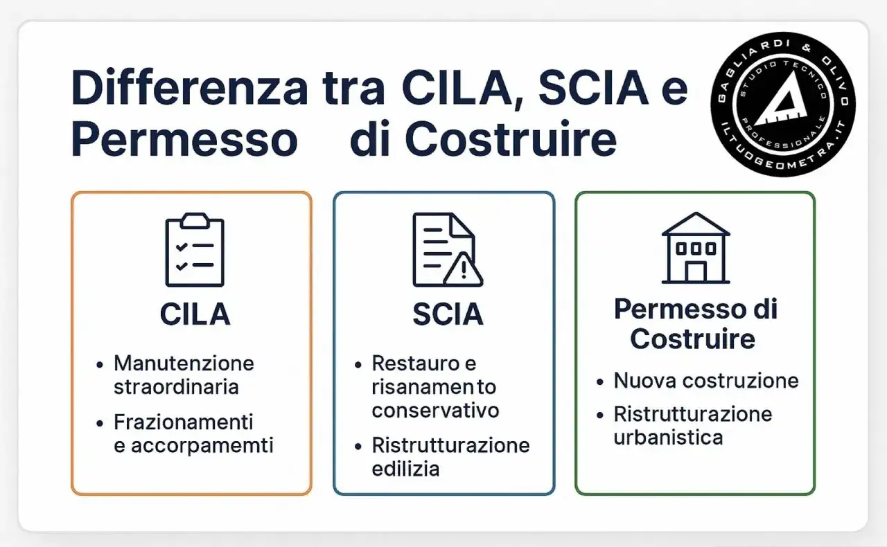 Confronto tra CILA, SCIA e Permesso di Costruire: le diverse pratiche edilizie per ogni intervento.