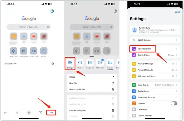 Ustawienia domyślnej przeglądarki iOS iPhone iPad krok po kroku