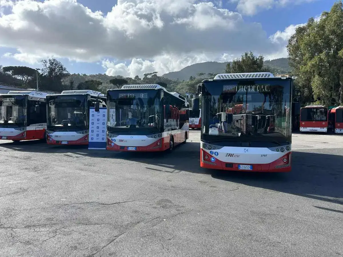 Nuovi autobus pronti per le strade di Ischia, un futuro più verde per l'isola.