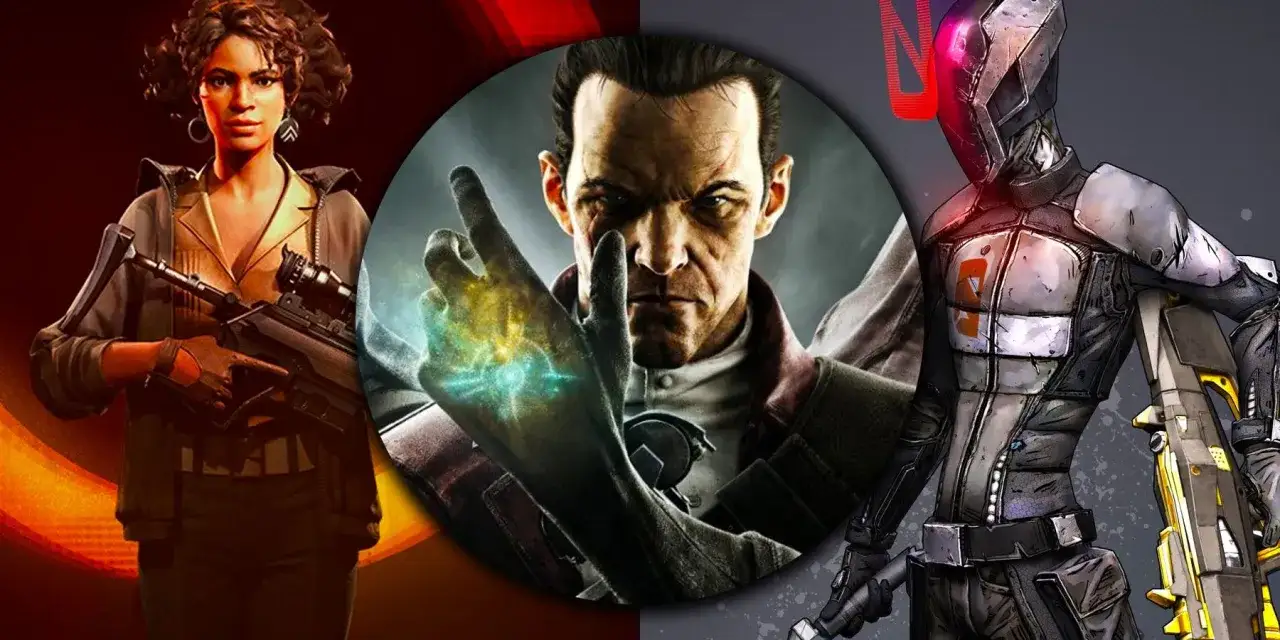 Trzy postacie z gier: kobieta z karabinem, mężczyzna z mocą w dłoni i robot z Borderlands. Connor mógłby być jednym z nich.