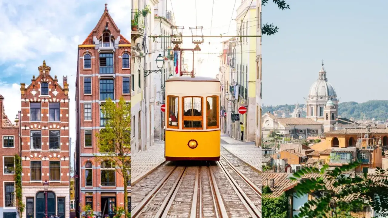 Amsterdam, Lizbona i Rzym – idealne miejsca na weekend w Europie. Urokliwe kamienice, żółty tramwaj i zabytkowa architektura.