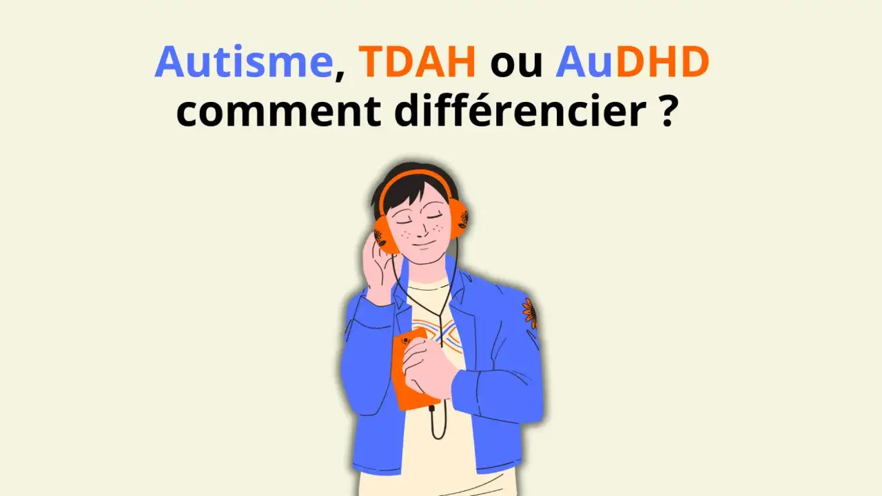 Jeune personne avec des écouteurs, explorant les différences entre autisme, TDAH et AuDHD. Un test pour mieux se comprendre.