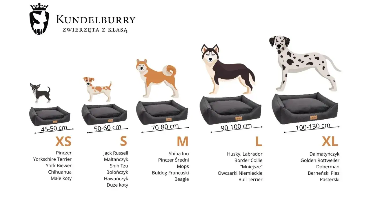 Legowisko dla border collie i innych ras. Rozmiary od XS do XL, od 45 do 130 cm.