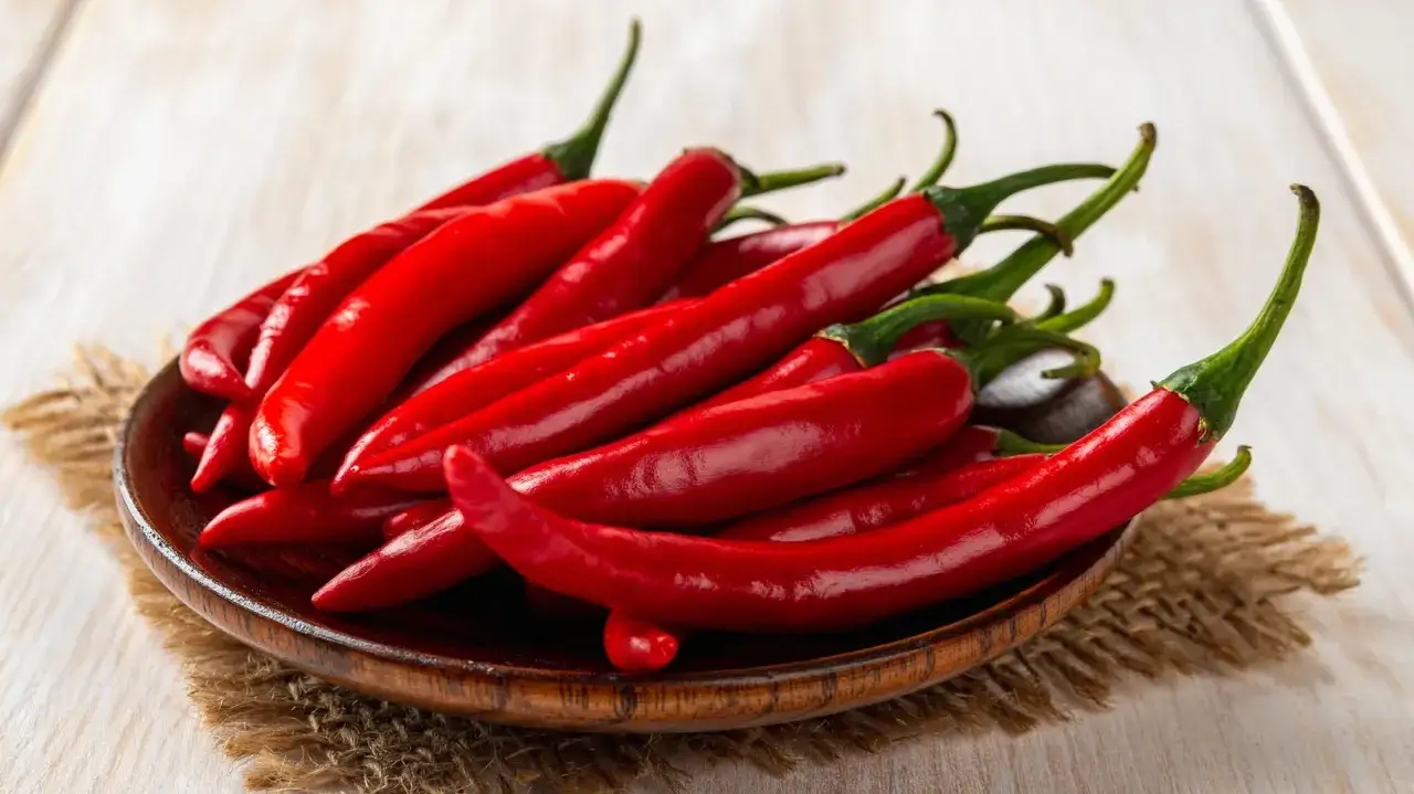 Kupa jaskrawoczerwonych papryczek chili, które zapowiadają, że to najostrzejsza papryczka.