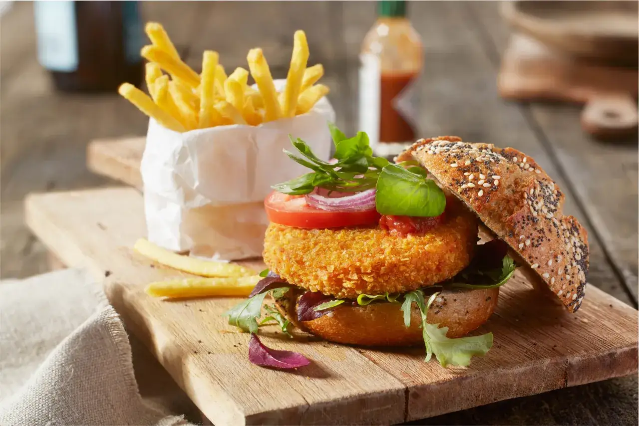 przykładowe zestawy burger&oacute;w z frytkami