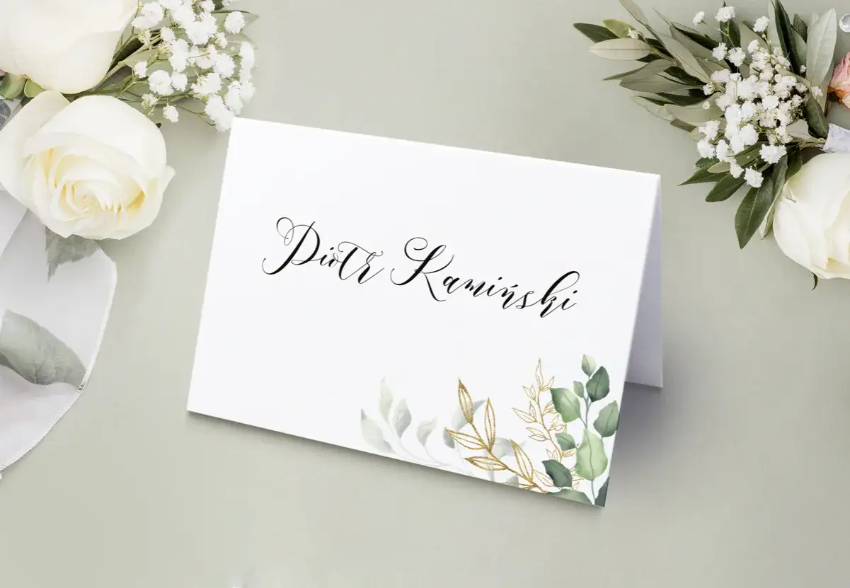 Eleganckie winietki co to? Kartka z imieniem 