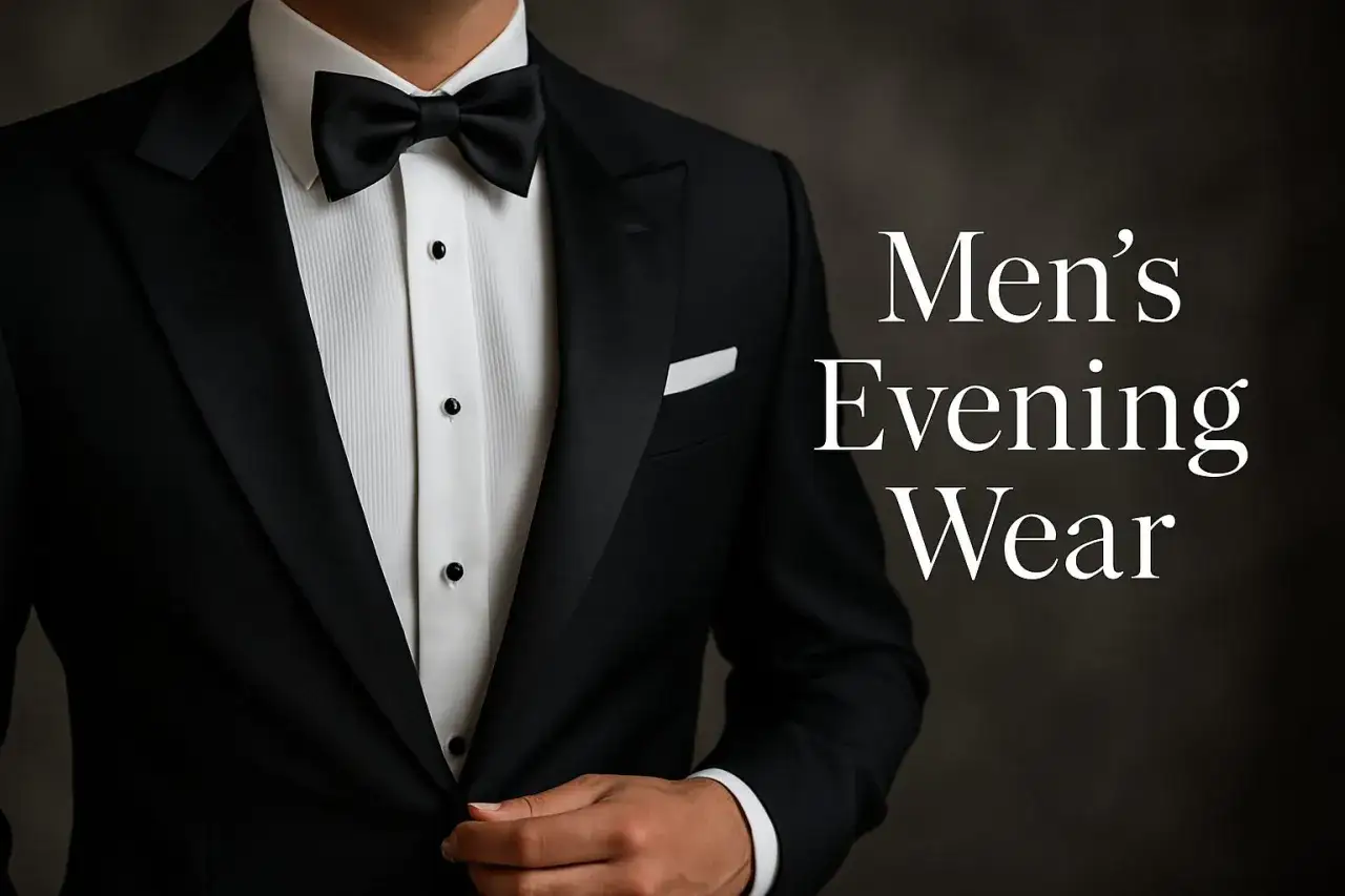 A man in a sharp tuxedo, embodying creative black tie style. His crisp white shirt, black bow tie, and tailored jacket are perfect for any formal occasion.