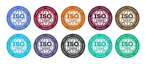 Najpopularniejsze normy ISO, ikony ISO 9001 14001 27001 45001