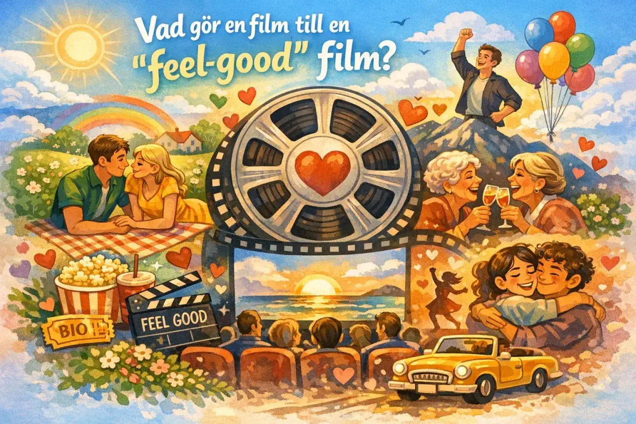 En filmrulle med hjärta, par, familjer och glada människor. Vad gör en film till en