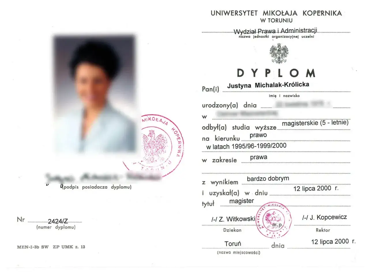 Prawnik studia prawo dyplom