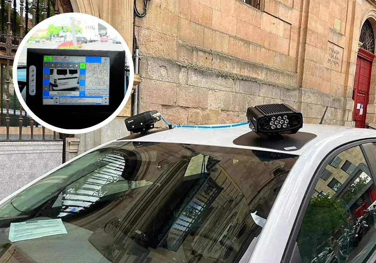 Coche con cámaras para controlar la zona azul. Así puedes saber si te han multado.