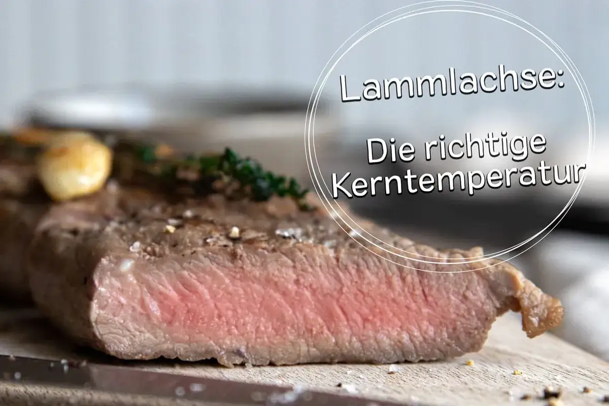 Perfekt gegarter Lammachs mit rosa Kern. Die richtige Kerntemperatur ist entscheidend für saftiges Fleisch.