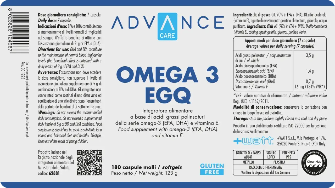 Omega 3 EGQ: jak wybrać suplement z kwasami omega-3? Opakowanie zawiera 180 kapsułek, bogatych w EPA i DHA.