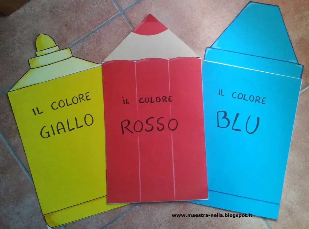 Giallo, rosso e blu: i colori primari che prendono vita in forme di pastelli.