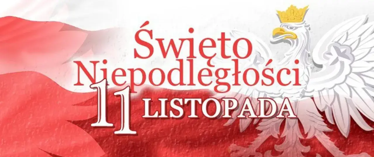 11 listopada - dzień, kiedy Polska odzyskała niepodległość. Biały orzeł i biało-czerwona flaga symbolizują dumę narodową.