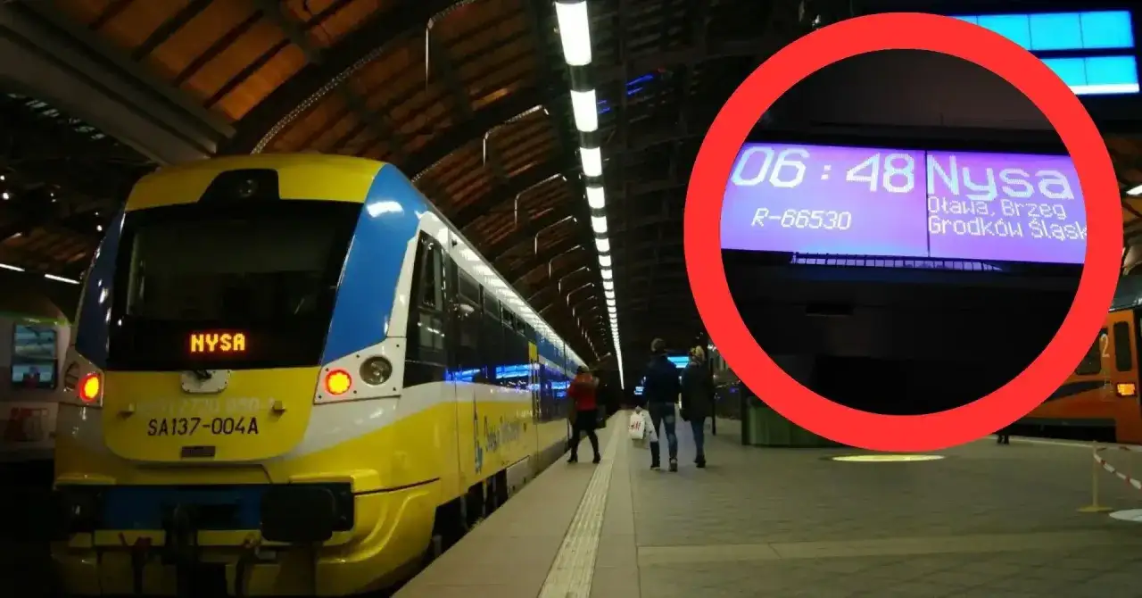 PKP Nysa Wrocław: pociąg z napisem 