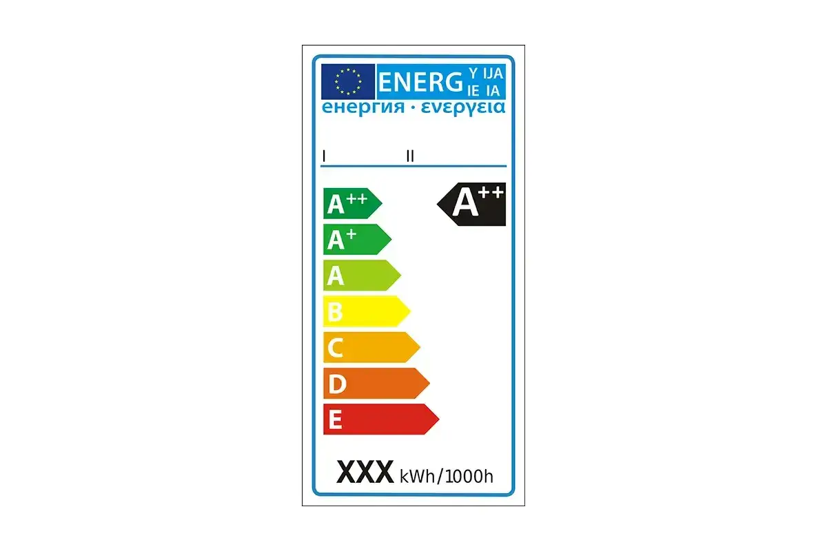 Etykieta energetyczna. Klasa A++ oznacza najwyższą efektywność. Scop co to jest? To skala oceny zużycia energii.