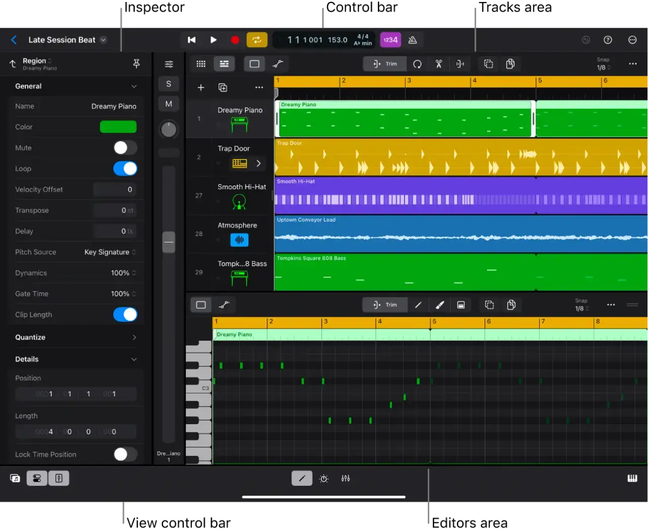 Apple Logic Pro interfejs