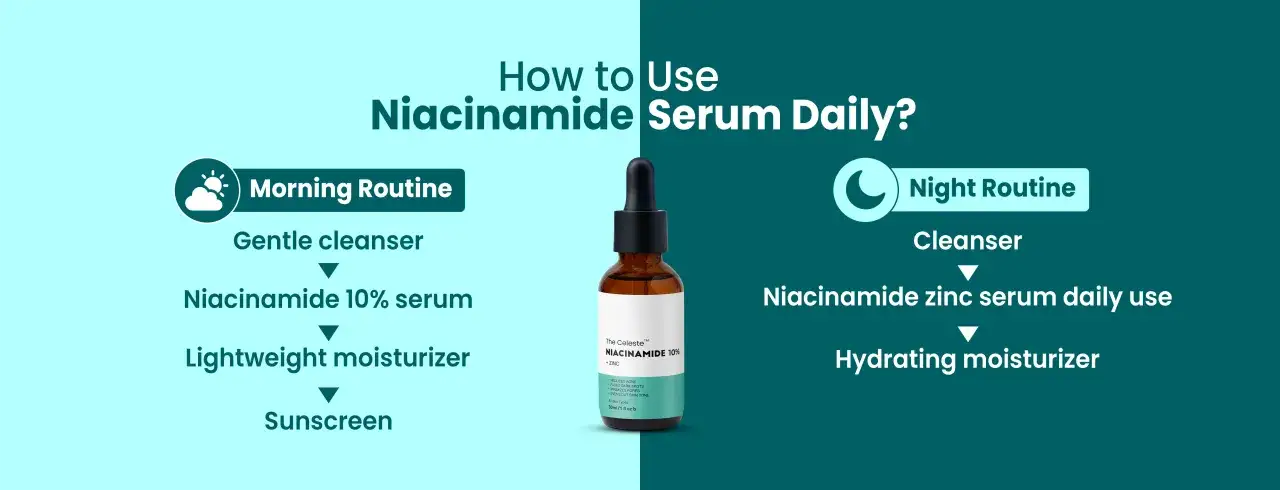 Routine matin et soir pour profiter des niacinamide bienfaits. Sérum, hydratant, nettoyant : découvrez comment les intégrer.