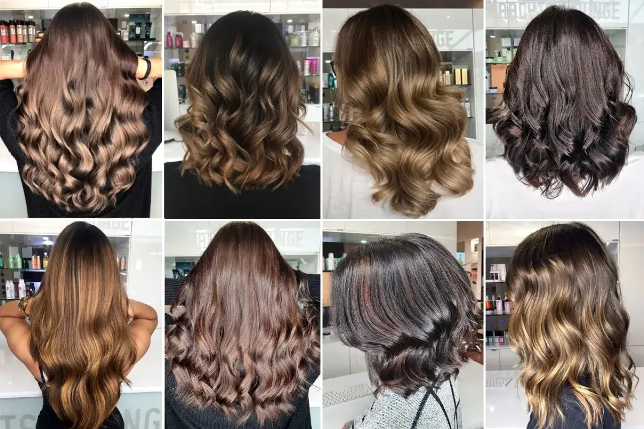 Vielfältige Haarfarben und Styles: Von warmen Brauntönen bis zu hellen Highlights – diese Bilder zeigen, was ist coloration und wie sie das Aussehen verändert.