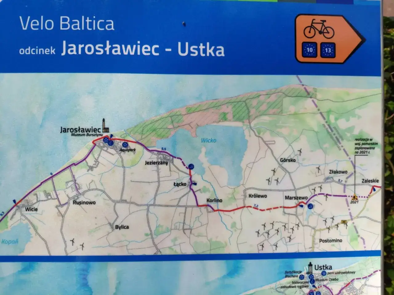 szlak rowerowy R-10 Ustka Jarosławiec