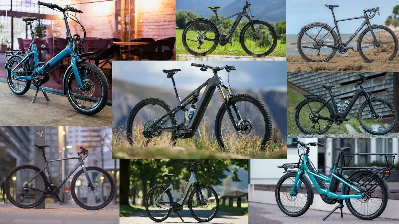 Kolekcja rowerów marki Cube: miejski, trekkingowy, górski i elektryczny. Każdy znajdzie coś dla siebie, niezależnie od terenu.
