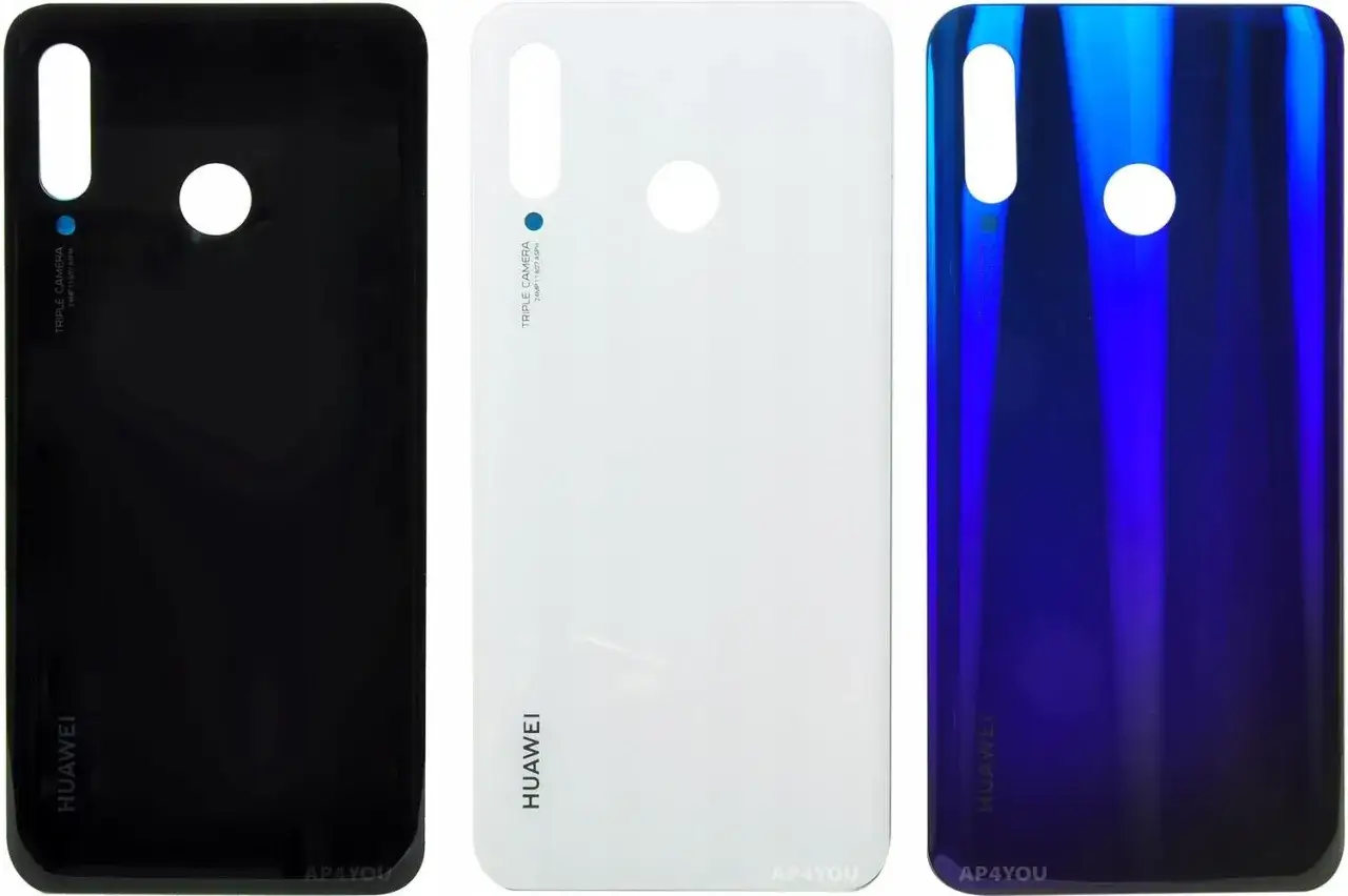 Trzy tylne obudowy do Huawei MAR-LX1A: czarna, biała i niebieska z efektem gradientu.
