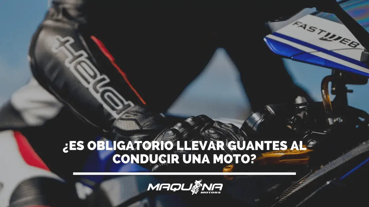 Motociclista con guantes negros, listo para rodar. ¿Es obligatorio llevar guantes en moto? ¡La seguridad es lo primero!