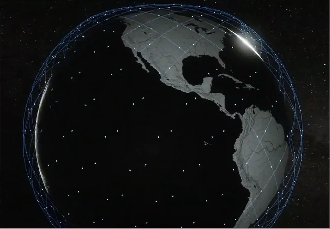 Sieć satelitów Starlink otacza Ziemię, zapewniając globalny internet.