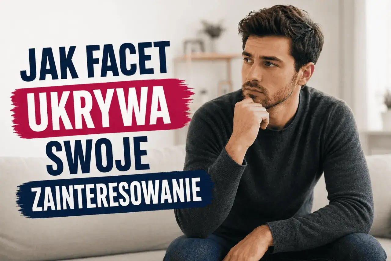 Mężczyzna zamyślony, gdy facet ukrywa swoje zainteresowanie.