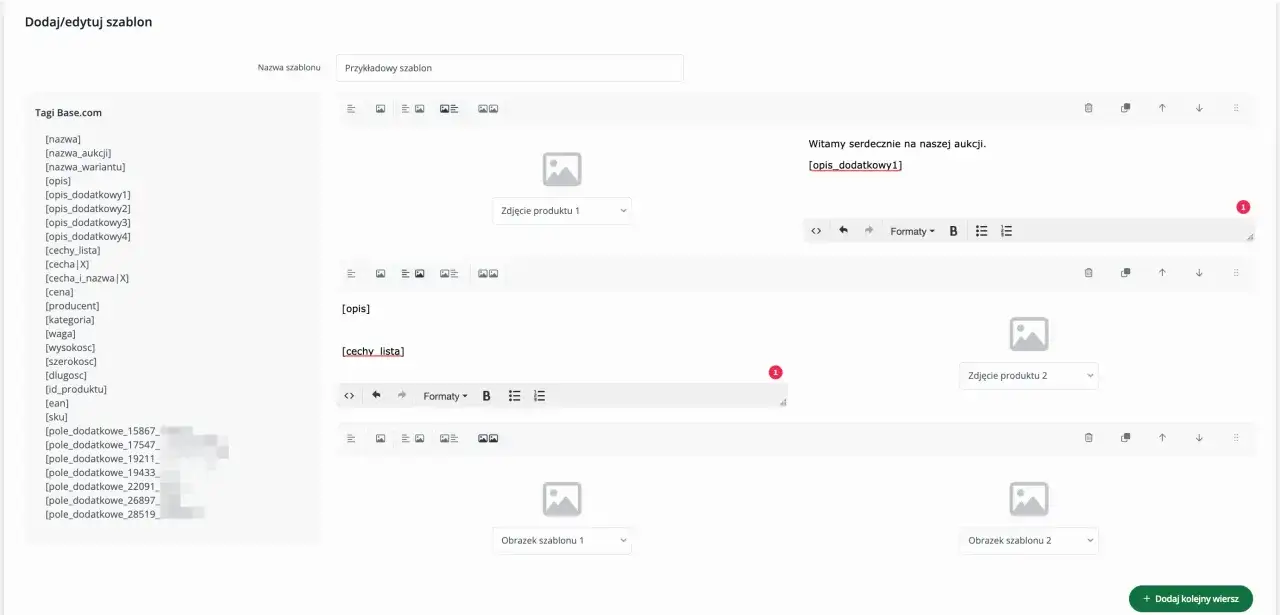 Dozwolone tagi HTML Allegro