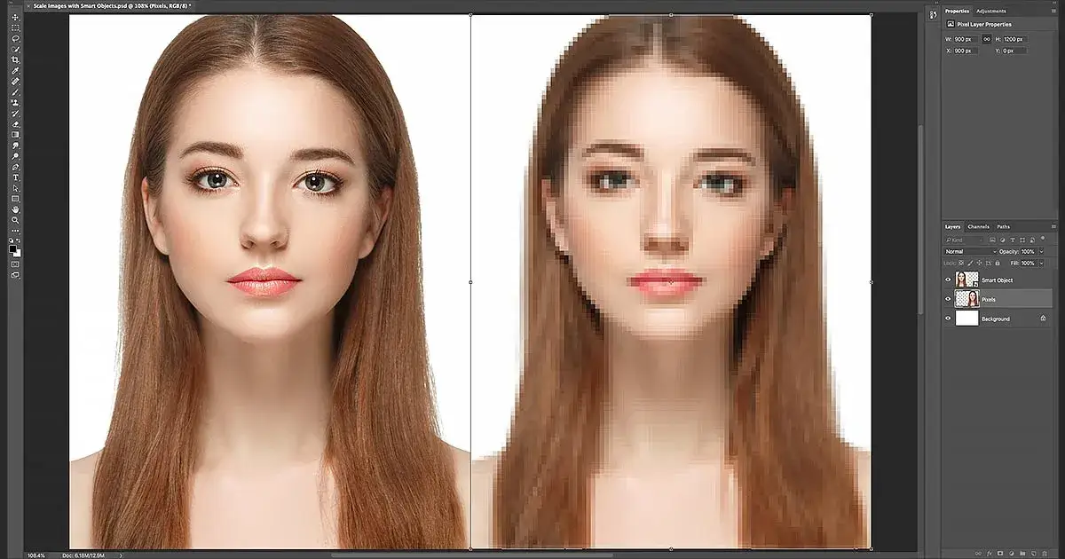 Photoshop Smart Objects skalowanie