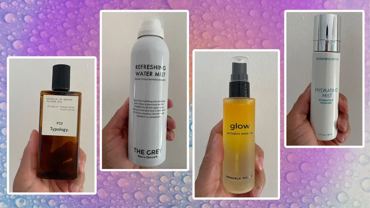 Cuatro productos de cuidado facial: un hidrolato, una bruma refrescante, un s&eacute;rum y una bruma hidratante. Descubre para qu&eacute; sirve la bruma facial.