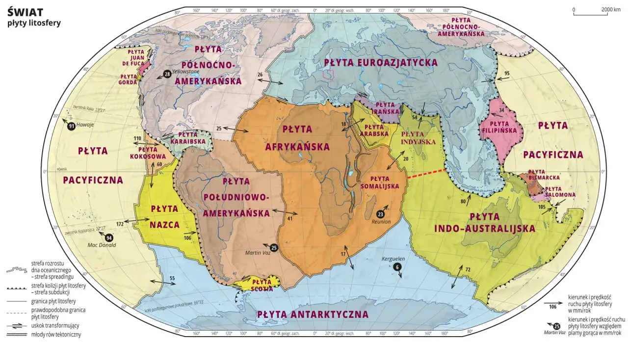 Mapa płyt tektonicznych Islandia