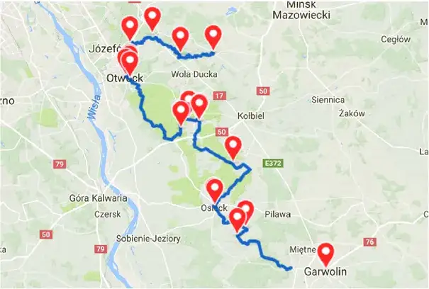 niebieskie szlaki turystyczne Polska mapa