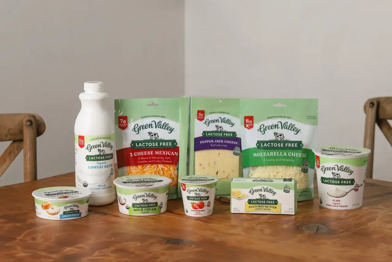 Produkty Green Valley bez laktozy: kefir, sery, jogurty, masło. Idealne dla osób z uczuleniem na laktozę.