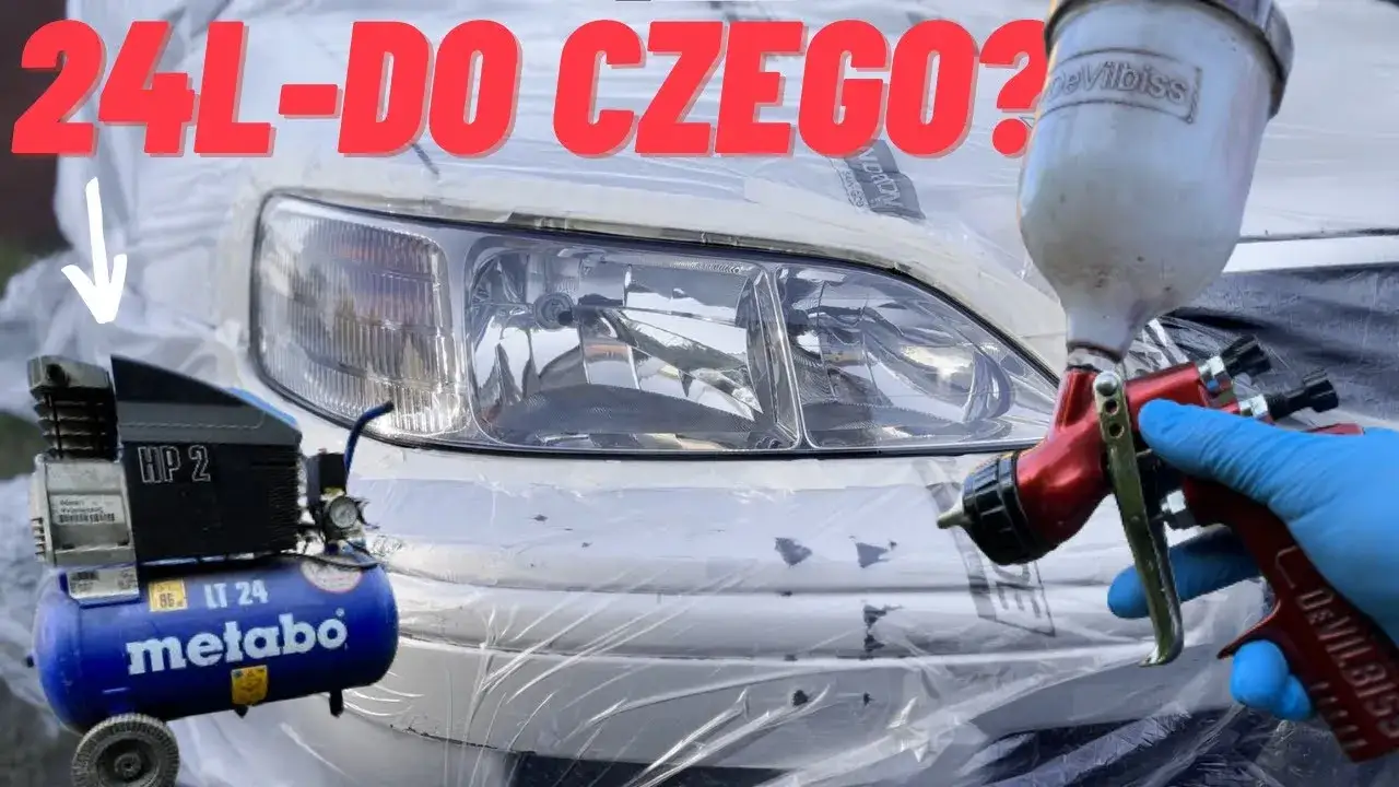 Malowanie samochodu kompresorem 24l, nierówna powłoka