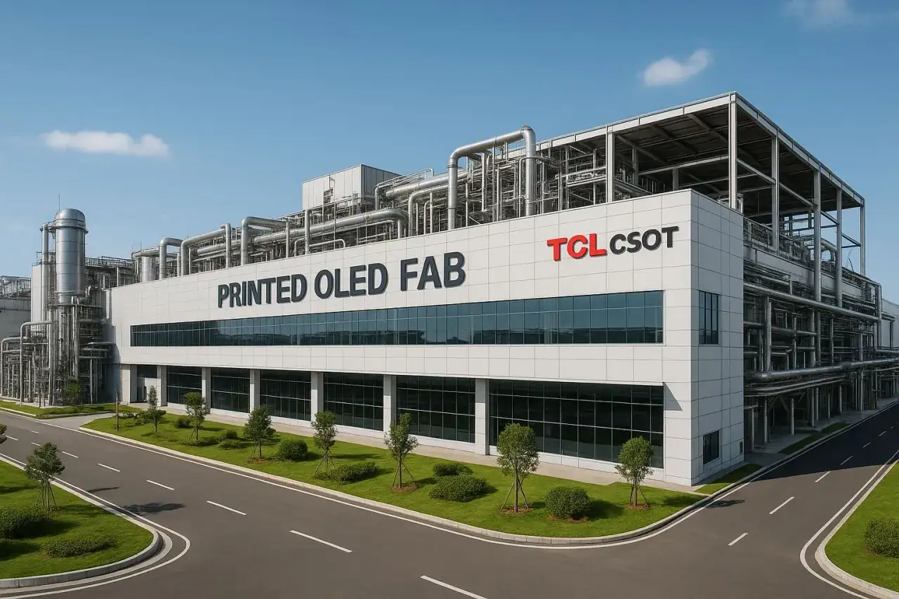 Nowoczesna fabryka TCL CSOT, gdzie powstają ekrany OLED. To właśnie tcl co to za firma, która rewolucjonizuje technologię wyświetlaczy.
