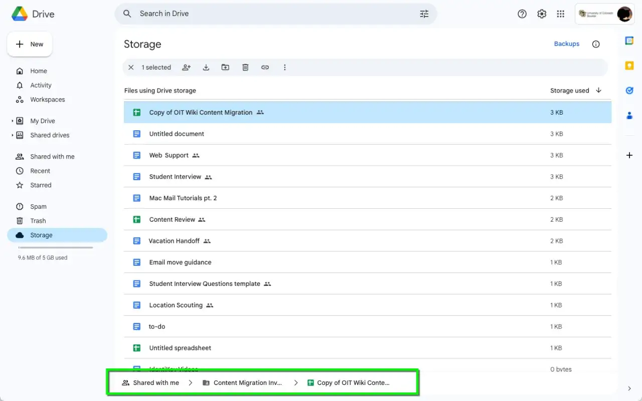 Google Drive interface showing how to add files to a Google Drive shared folder. The