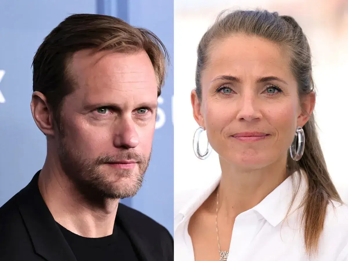 Portr&auml;tt av Tuva Novotny och Alexander Skarsg&aring;rd.