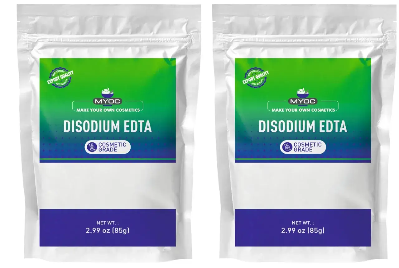 Dwa opakowania kosmetycznego **disodium edta** (85g każde), idealne do tworzenia własnych kosmetyków.