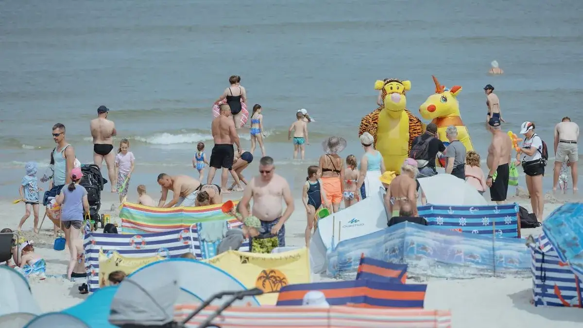 Czescy turyści na plaży Chorwacja Polska