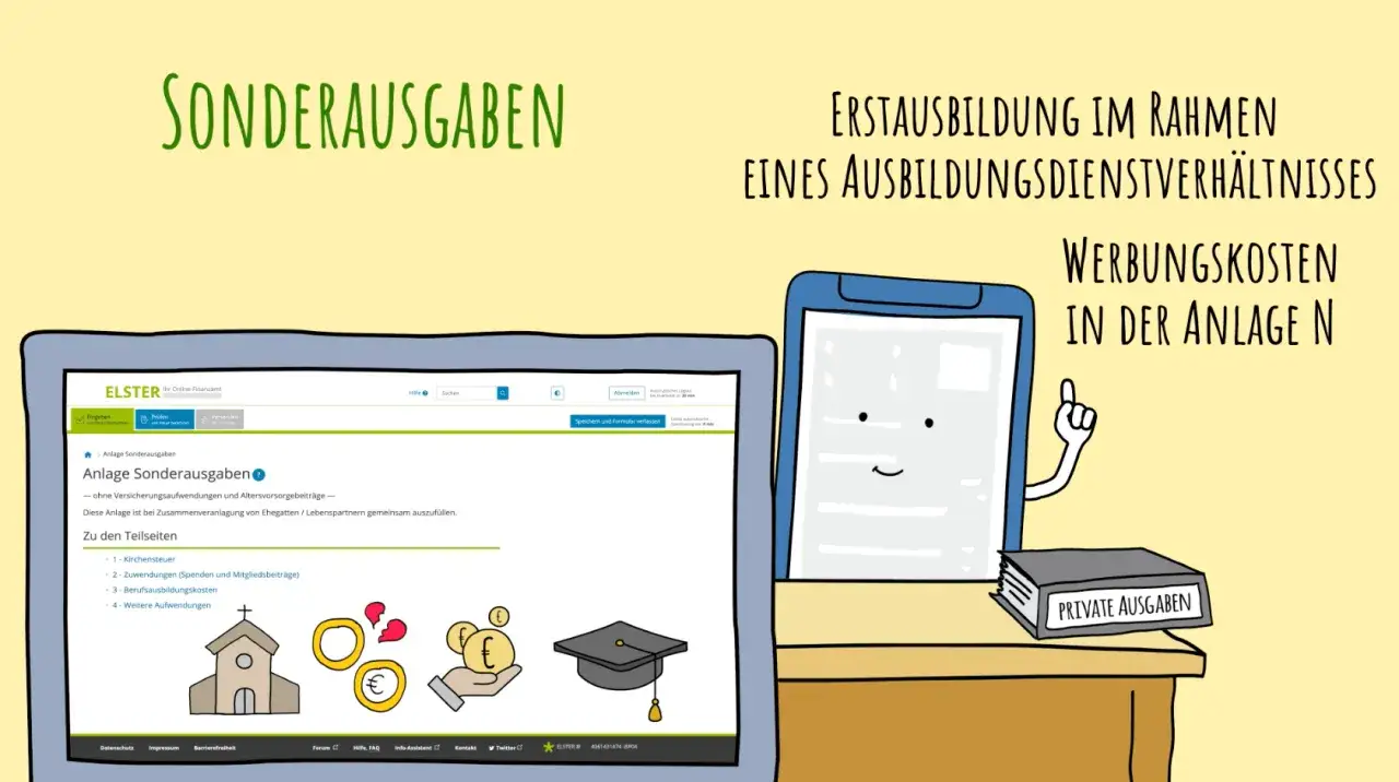 ELSTER-Formular zeigt 