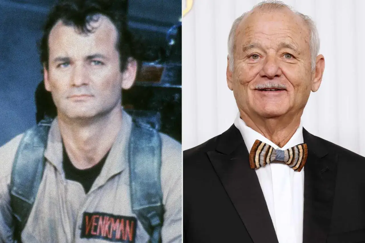 Bill Murray jako Peter Venkman z Pogromców Duchów i Bill Murray w garniturze.