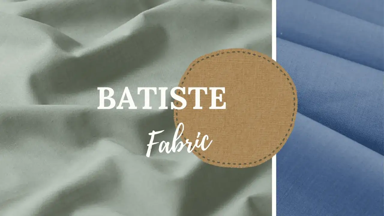 A close-up of draped batiste fabric in soft green and blue hues. This lightweight, finely woven fabric is perfect for delicate garments.